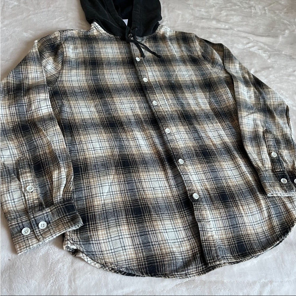Pacsun Lumber Plaid long sleeve hooded tee shirt - Picture 9 of 9